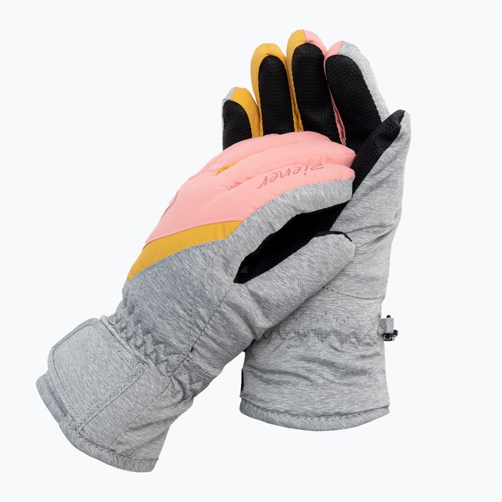 ZIENER Loriko AS children's ski glove grey-pink 801993