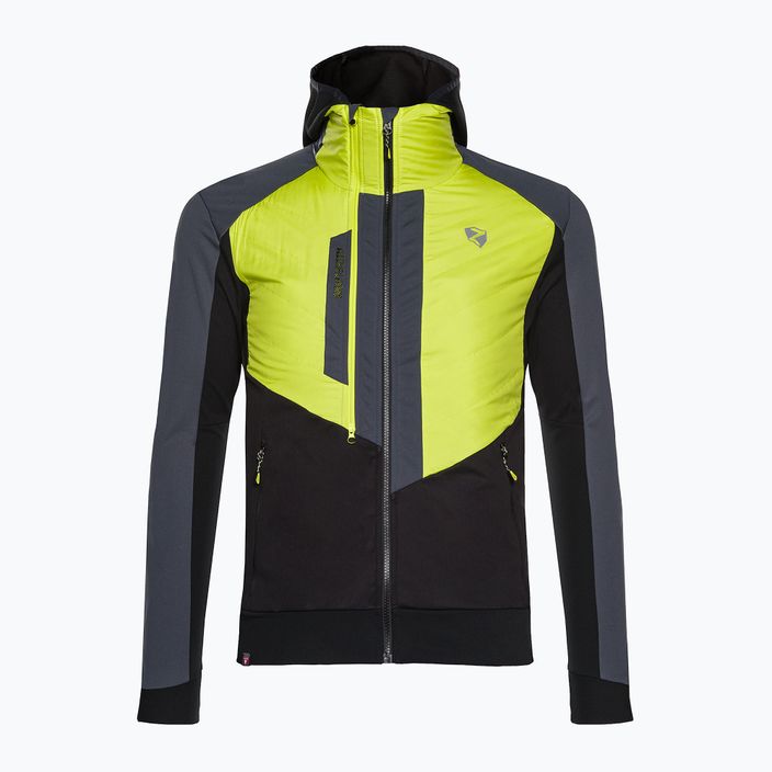 Men's hybrid ski jacket ZIENER Nalik grey-yellow 224278
