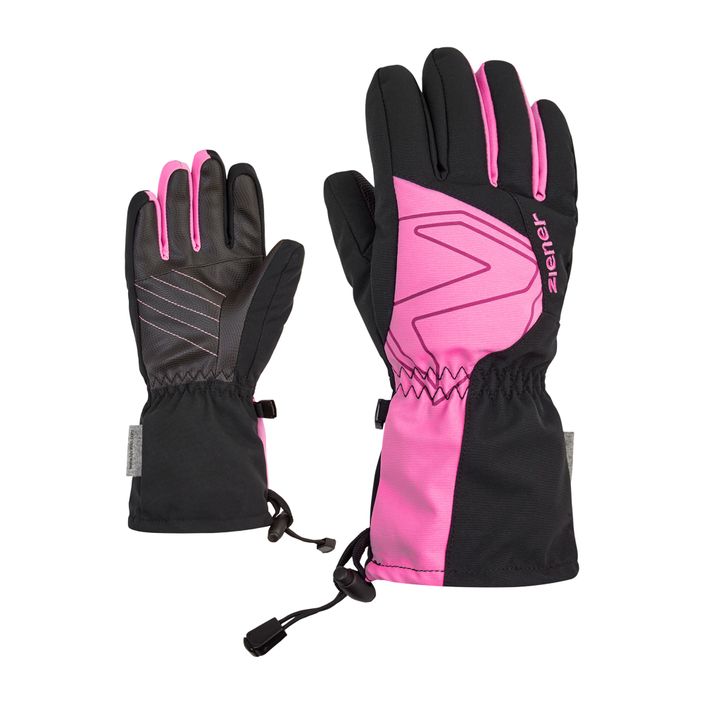 ZIENER Laval AS AW vblack fuchsia pink children's ski glove 2