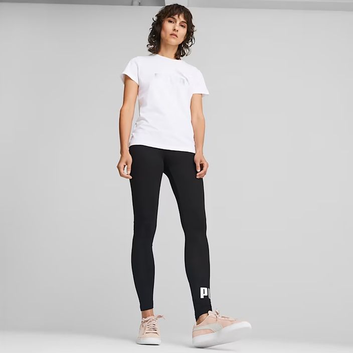 Women's PUMA ESS+ Metallic Logo Tee puma white/silver metallic 4