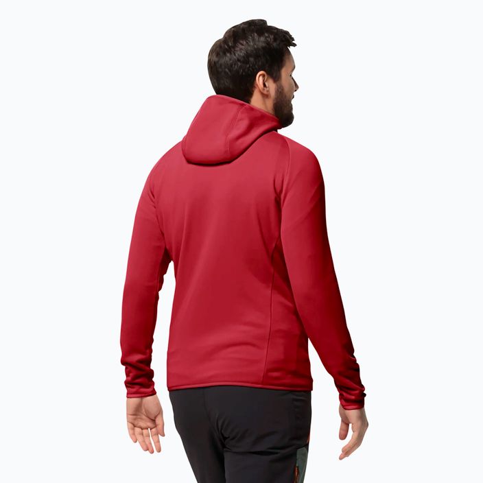 Men's Jack Wolfskin Baiselberg Hooded FZ fleece sweatshirt red glow 2