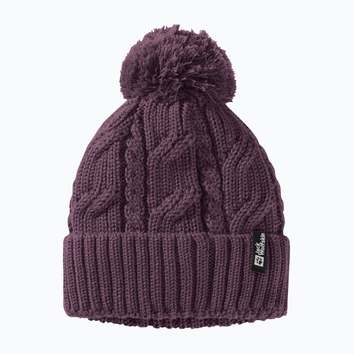 Jack Wolfskin winter beanie Pompom midnight plum