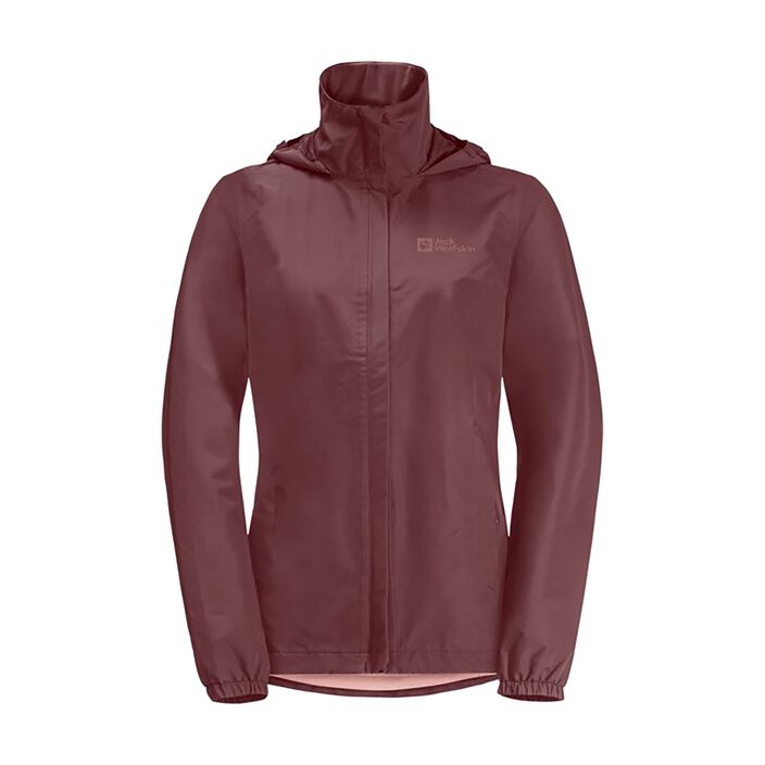 Jack Wolfskin Stormy Point 2L women's rain jacket red ochre 2