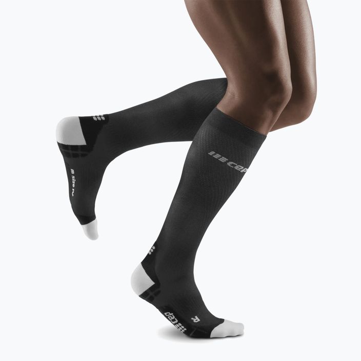 CEP Ultralight black/light grey men's compression running socks 4