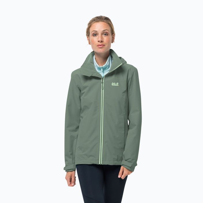 Jack Wolfskin women's hardshell jacket Evandale green 1111191_4311