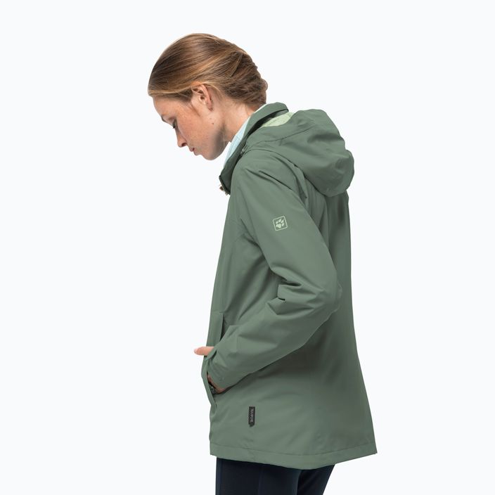 Jack Wolfskin women's hardshell jacket Evandale green 1111191_4311 2