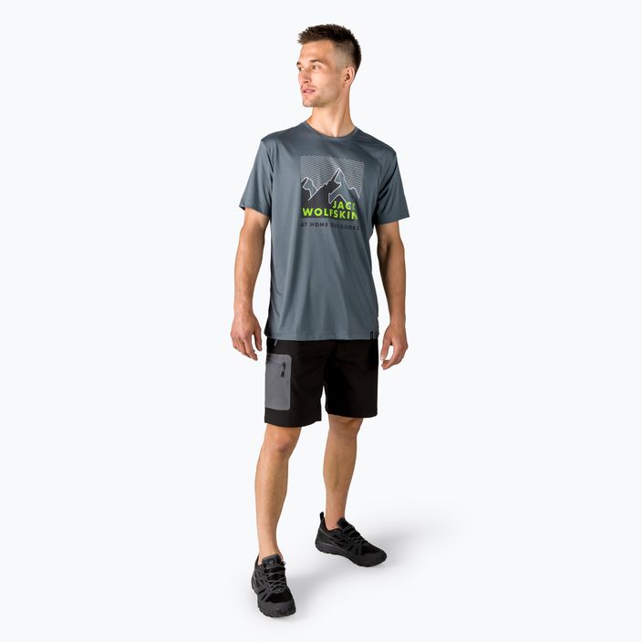 Men's Jack Wolfskin Peak Graphic grey trekking t-shirt 1807182_6098 2
