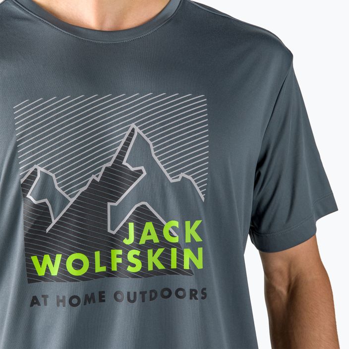 Men's Jack Wolfskin Peak Graphic grey trekking t-shirt 1807182_6098 4