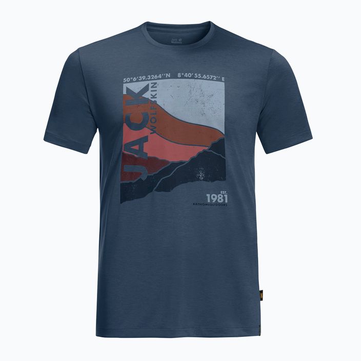 Jack Wolfskin men's trekking T-shirt Crosstrail Graphic navy blue 1807202_1383 3