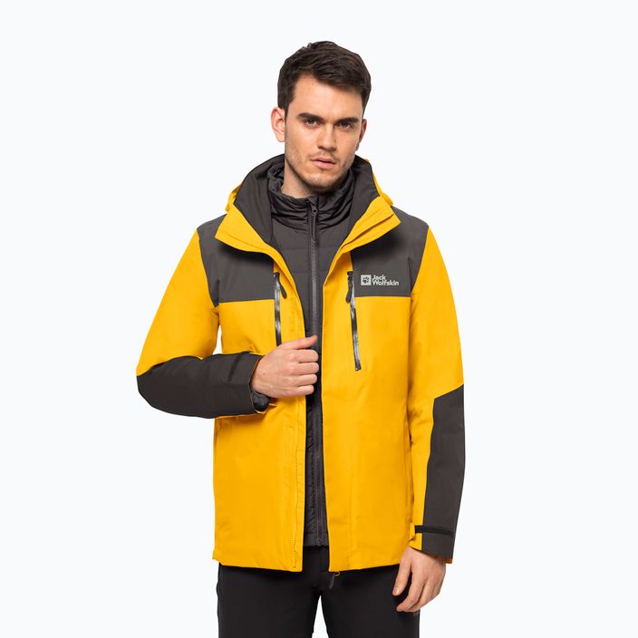 Jack Wolfskin men's Jasper rain jacket yellow 1115261_3802_002
