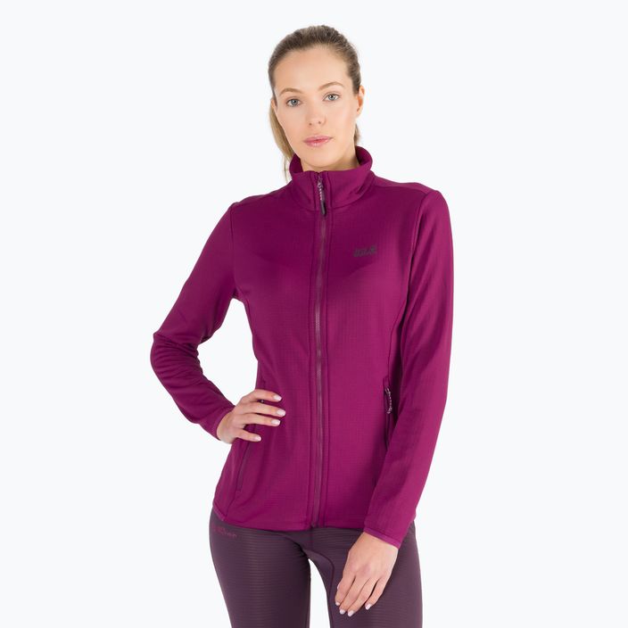 Jack Wolfskin women's Peak Grid Fleece sweatshirt purple 1710351_1014_005