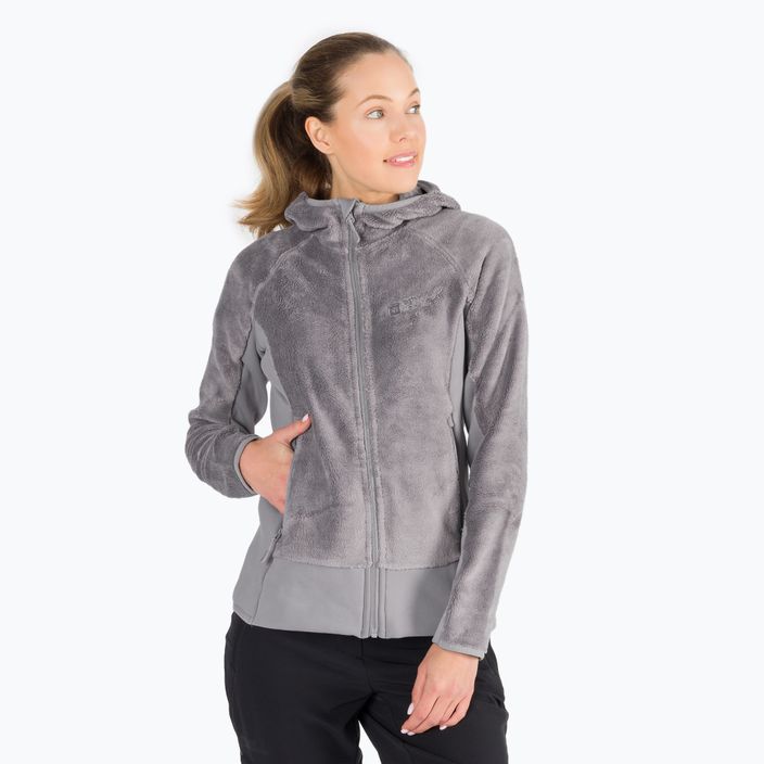 Jack Wolfskin women's Rotwand Hooded fleece sweatshirt grey 1710741