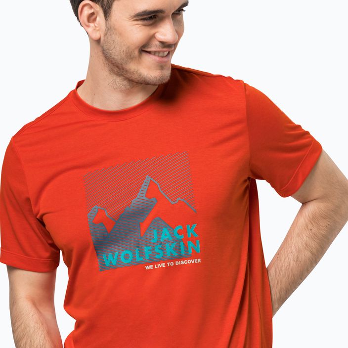 Jack Wolfskin men's trekking T-shirt Hiking Graphic orange 1808761_3017 3