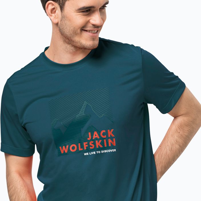 Men's Jack Wolfskin Hiking Graphic T-shirt blue 1808761_4133 3