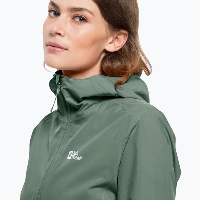 Women's Jack Wolfskin Pack & Go Shell rain jacket green 1111514_4151_005 3