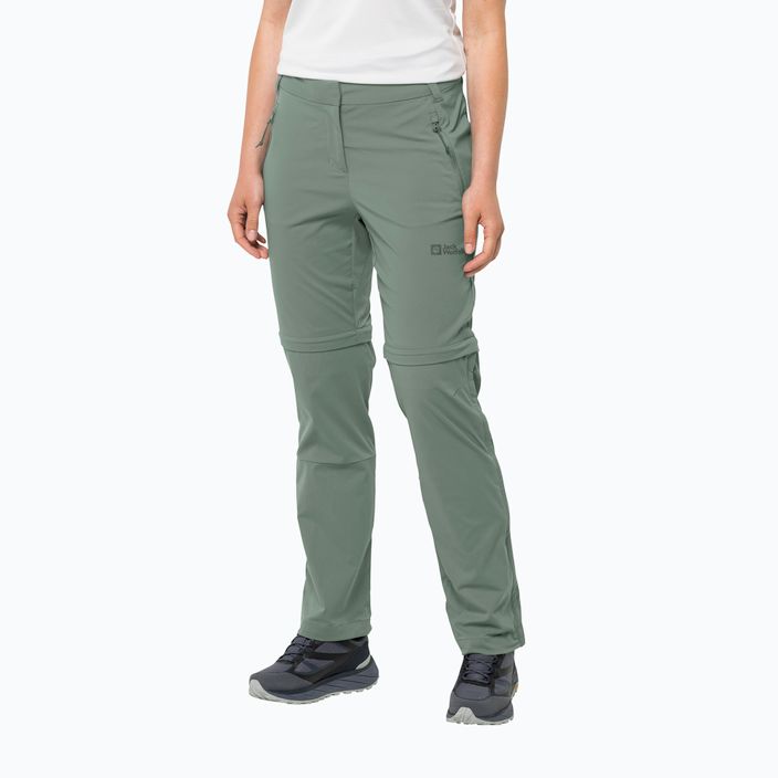 Women's softshell trousers Jack Wolfskin Glastal Zip Off green 1508151_4151_042