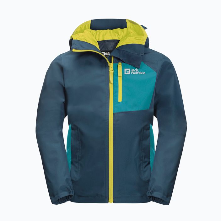 Jack Wolfskin Active Hike children's rain jacket navy blue-green 1609251