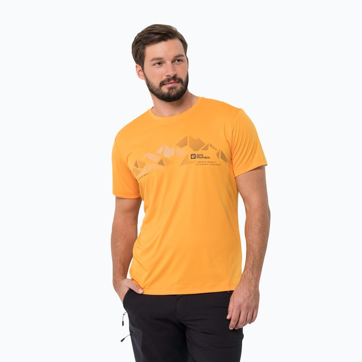 Jack Wolfskin Peak Graphic men's trekking t-shirt orange 1807183