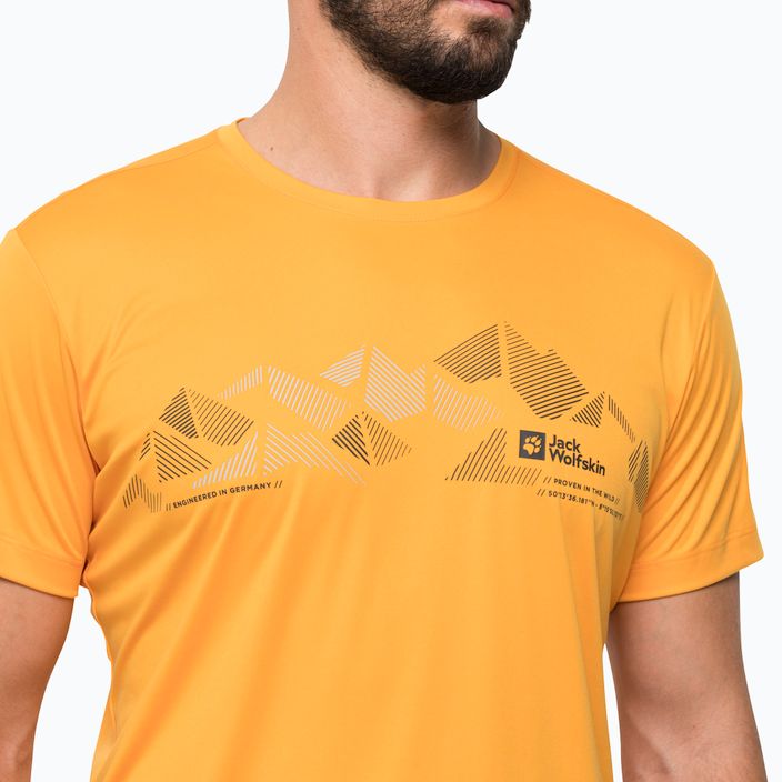 Jack Wolfskin Peak Graphic men's trekking t-shirt orange 1807183 3