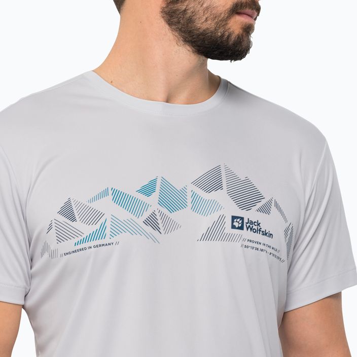 Men's Jack Wolfskin Peak Graphic trekking t-shirt white 1807183 3