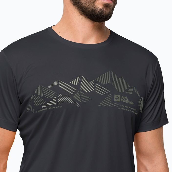 Jack Wolfskin Peak Graphic men's trekking t-shirt black 1807183 3