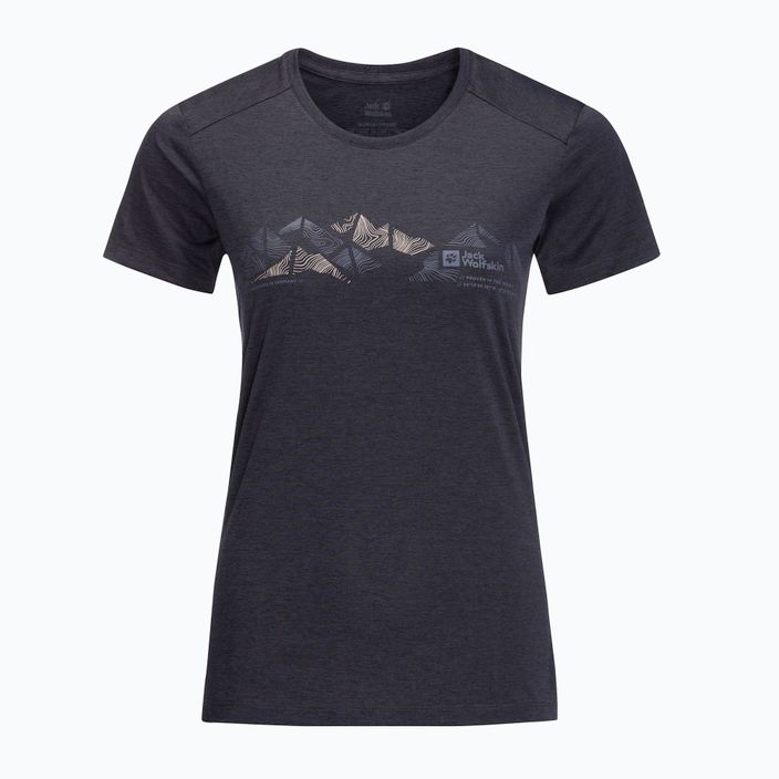 Women's trekking t-shirt Jack Wolfskin Crosstrail Graphic grey 1807213 4