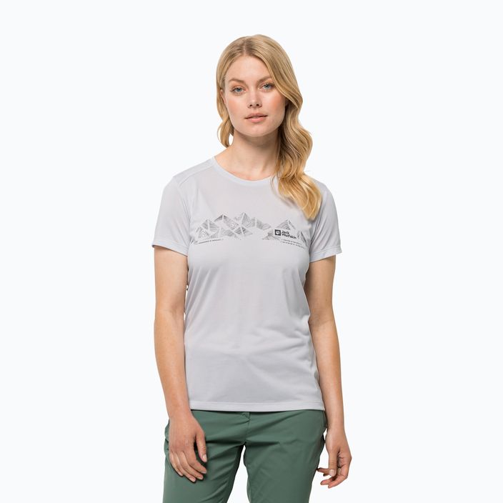 Women's trekking t-shirt Jack Wolfskin Crosstrail Graphic white 1807213
