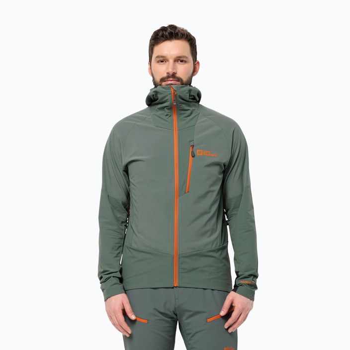 Jack Wolfskin men's softshell jacket Alpspitze Hoody hedge green
