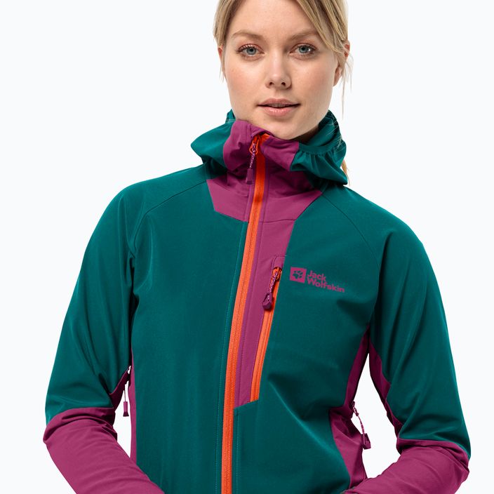Jack Wolfskin women's softshell jacket Alpspitze Hoody sea green 3