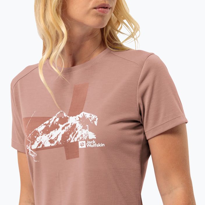 Jack Wolfskin women's trekking t-shirt Vonnan S/S Graphic rose dawn 3