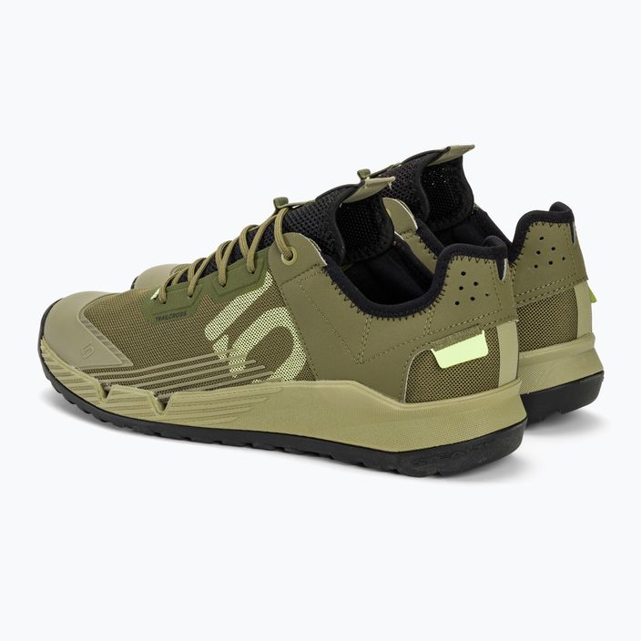 Men's adidas FIVE TEN Trailcross LT focus olive/pulse lime/orbit green platform cycling shoes 4