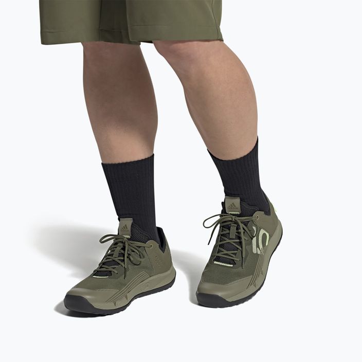 Men's adidas FIVE TEN Trailcross LT focus olive/pulse lime/orbit green platform cycling shoes 3