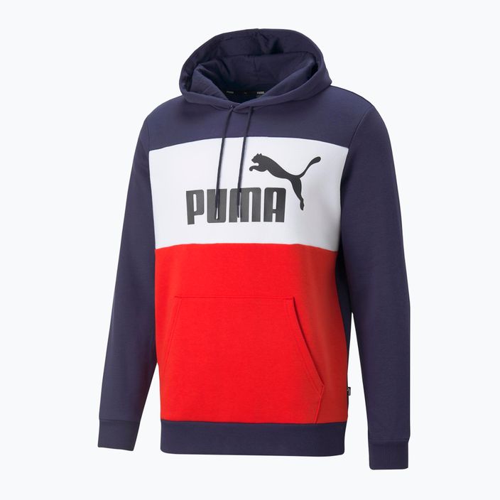 Men's hoodie PUMA Ess+ Colorblock navy blue and red 670168 06 6