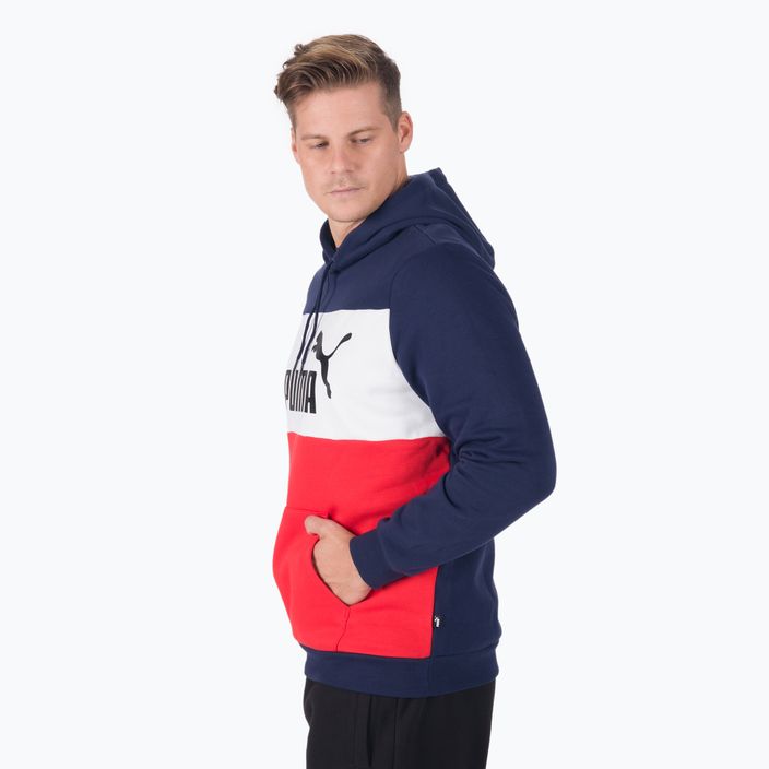 Men's hoodie PUMA Ess+ Colorblock navy blue and red 670168 06 3