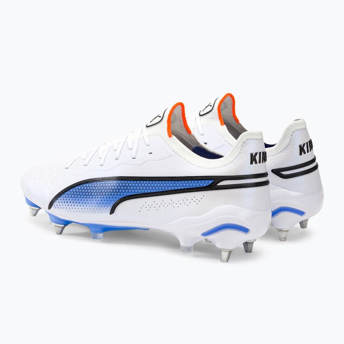 PUMA King Ultimate MXSG men's football boots puma white/puma black/blue glimmer/ultra orange 3