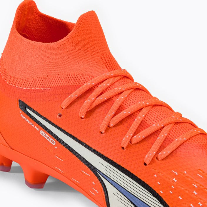 PUMA Ultra Pro FG/AG Jr children's football boots ultra orange/puma white/blue glimmer 8