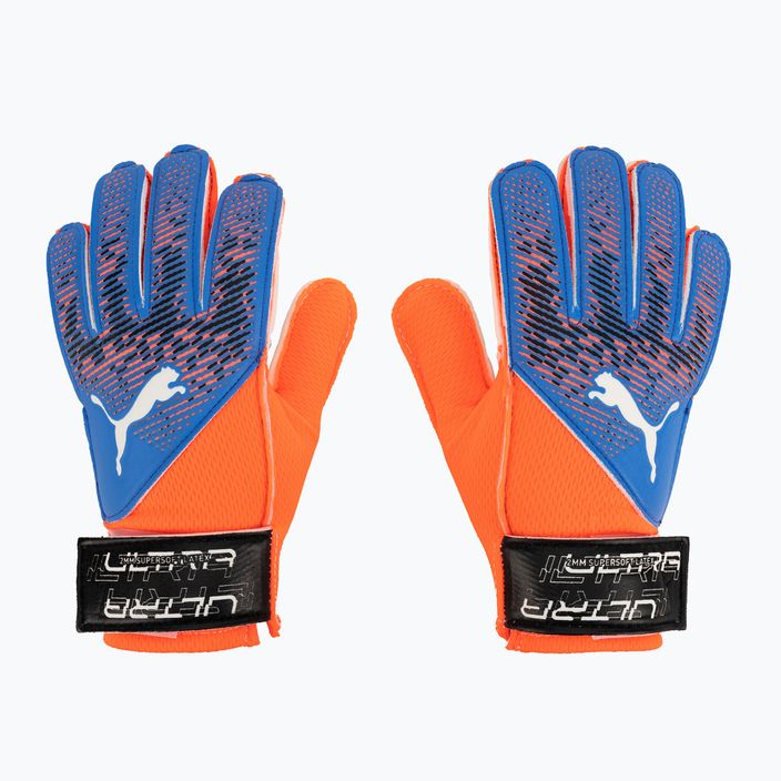 PUMA children's goalkeeper gloves Ultra Grip 4 RC ultra orange/blue glimmer