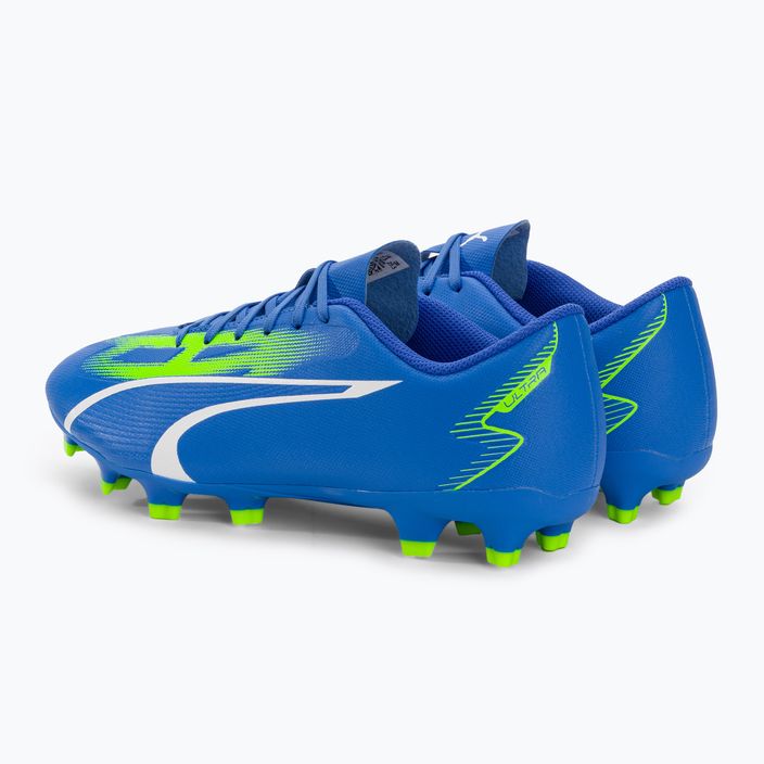 Men's football boots PUMA Ultra Play FG/AG ultra blue/puma white/pro green 3