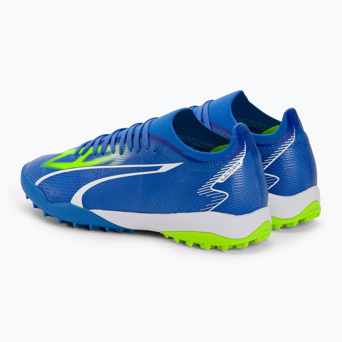 Men's PUMA Ultra Match TT football boots ultra blue/puma white/pro green 3