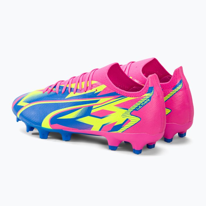 PUMA Ultra Match Energy FG/AG men's football boots luminous pink/yellow alert/ultra blue 3