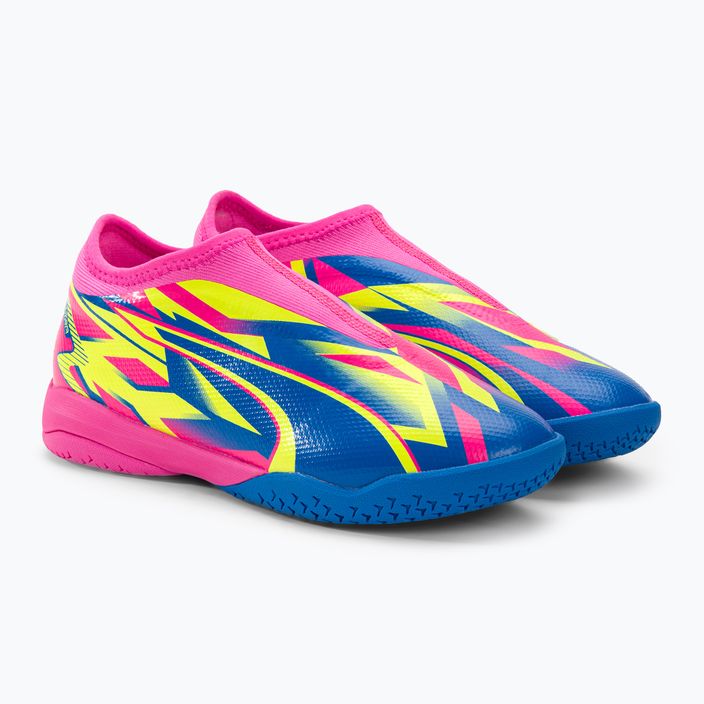 PUMA Ultra Match LL Energy IT+Mid Jr children's football boots luminous pink/ultra blue/yellow alert 4