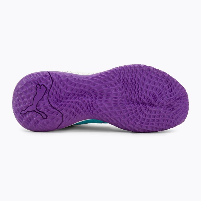 Men's basketball shoes PUMA Playmaker Pro Mid purple glimmer/bright aqua/strong gray/white 5