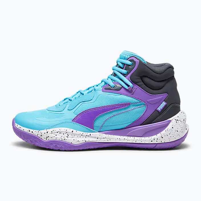 Men's basketball shoes PUMA Playmaker Pro Mid purple glimmer/bright aqua/strong gray/white 7