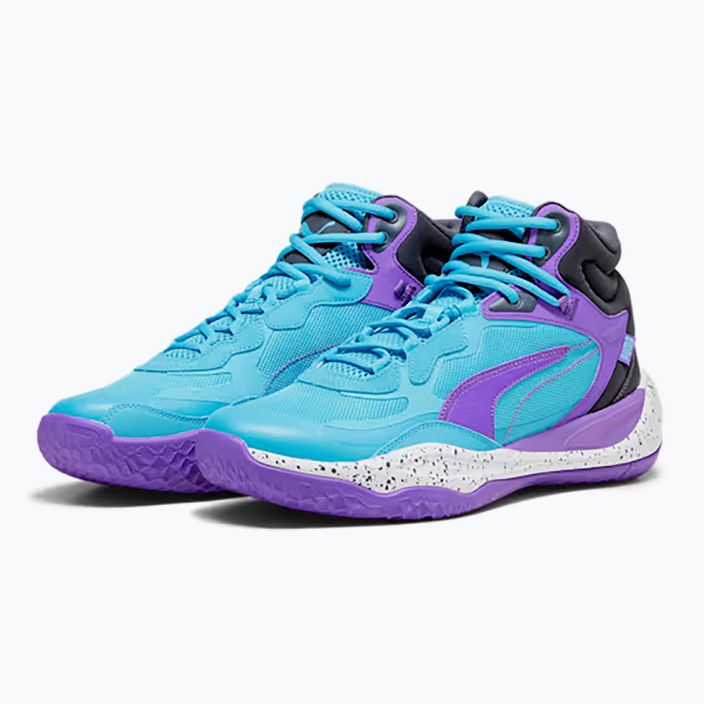 Men's basketball shoes PUMA Playmaker Pro Mid purple glimmer/bright aqua/strong gray/white 8