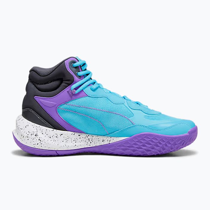 Men's basketball shoes PUMA Playmaker Pro Mid purple glimmer/bright aqua/strong gray/white 9