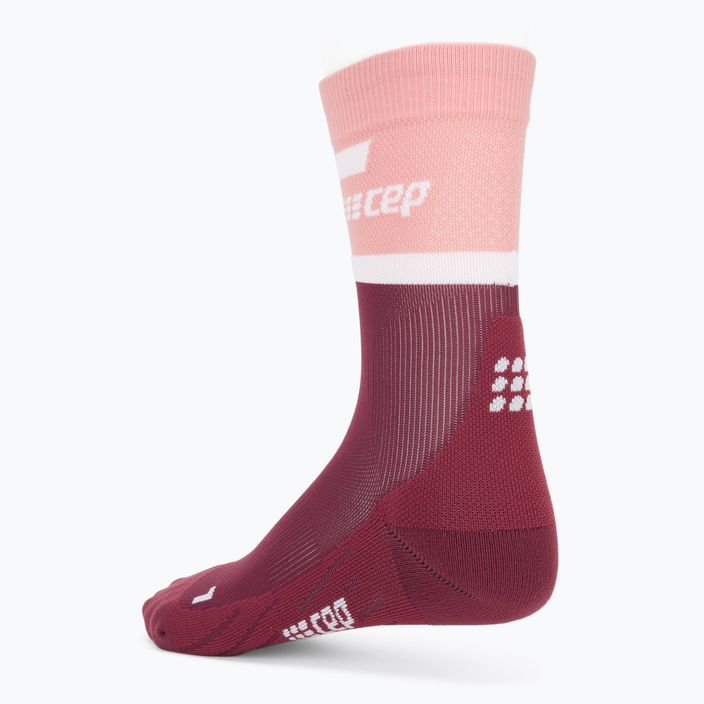 CEP Women's Compression Running Socks 4.0 Mid Cut rose/dark red 2