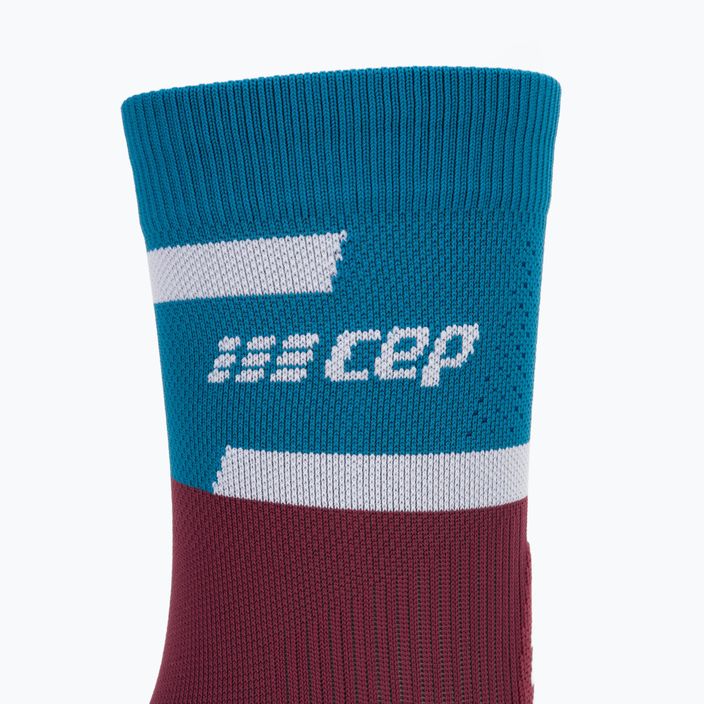 CEP Men's Compression Running Socks 4.0 Mid Cut petrol/dark red 3