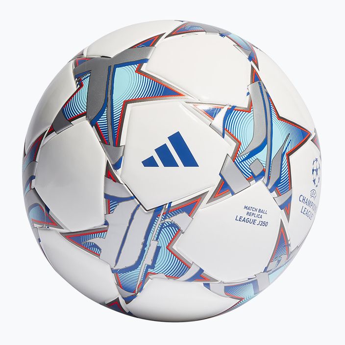 adidas UCL League 23/24 football white/silver metallic/bright cyan/royal blue size 5
