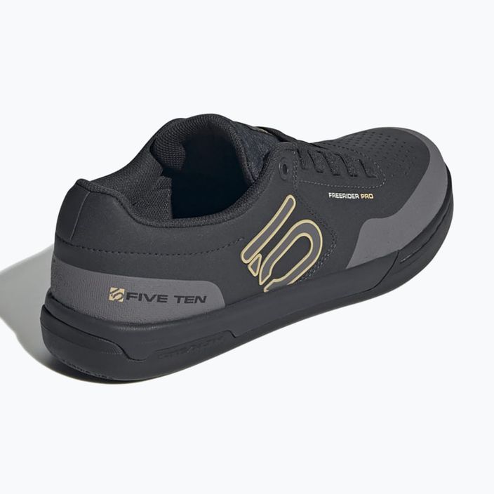 Men's adidas FIVE TEN Freerider Pro carbon/charcoal/oat platform cycling shoes 3