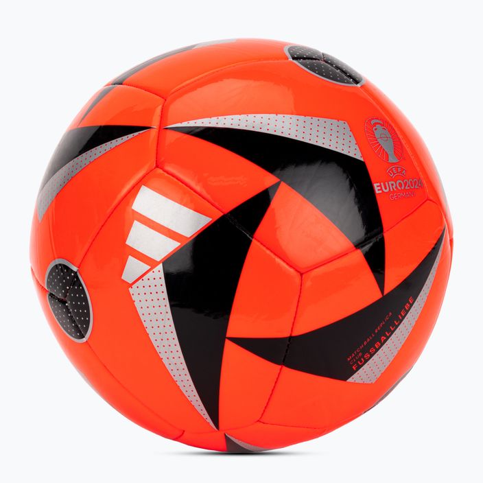 adidas Fussballiebe Trainig Euro 2024 solar red/black/silver metallic football size 5 2